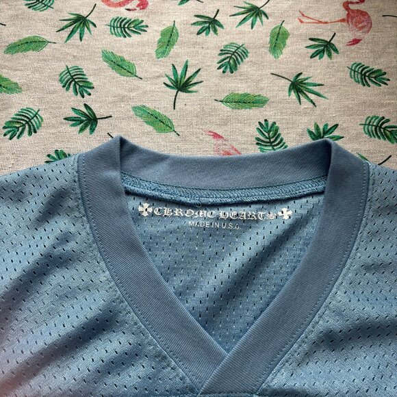 Chrome Hearts Stadium Mesh Short Sleeve Blue Jersey - Picture 2 of 6